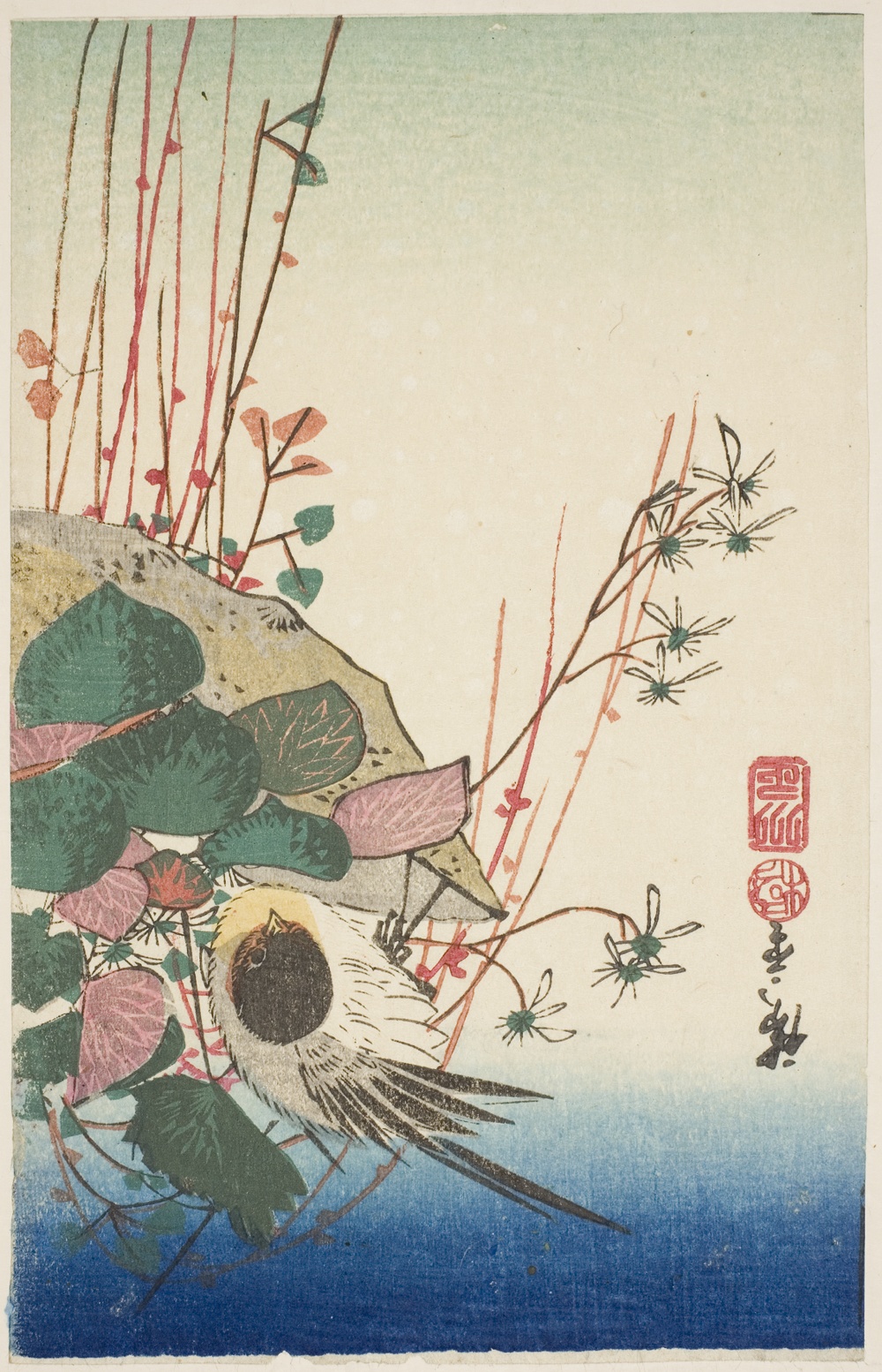 「鉢植えの雀」