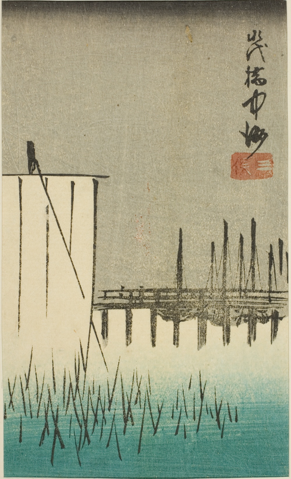『江戸名所張交ぜ』より「永代橋・中洲・三叉」
