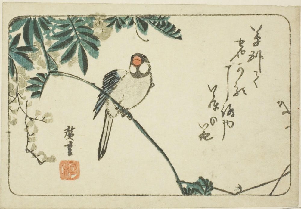 「雀と藤」