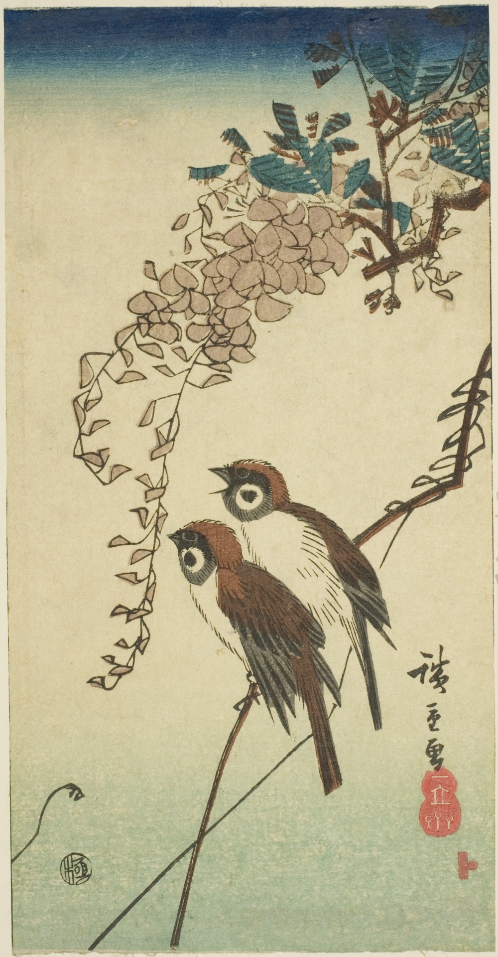 「雀と藤」