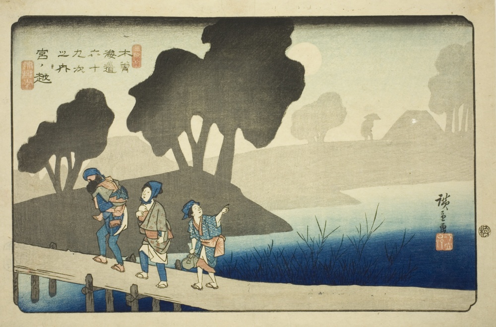 『木曽街道六十九次』より「宮越」