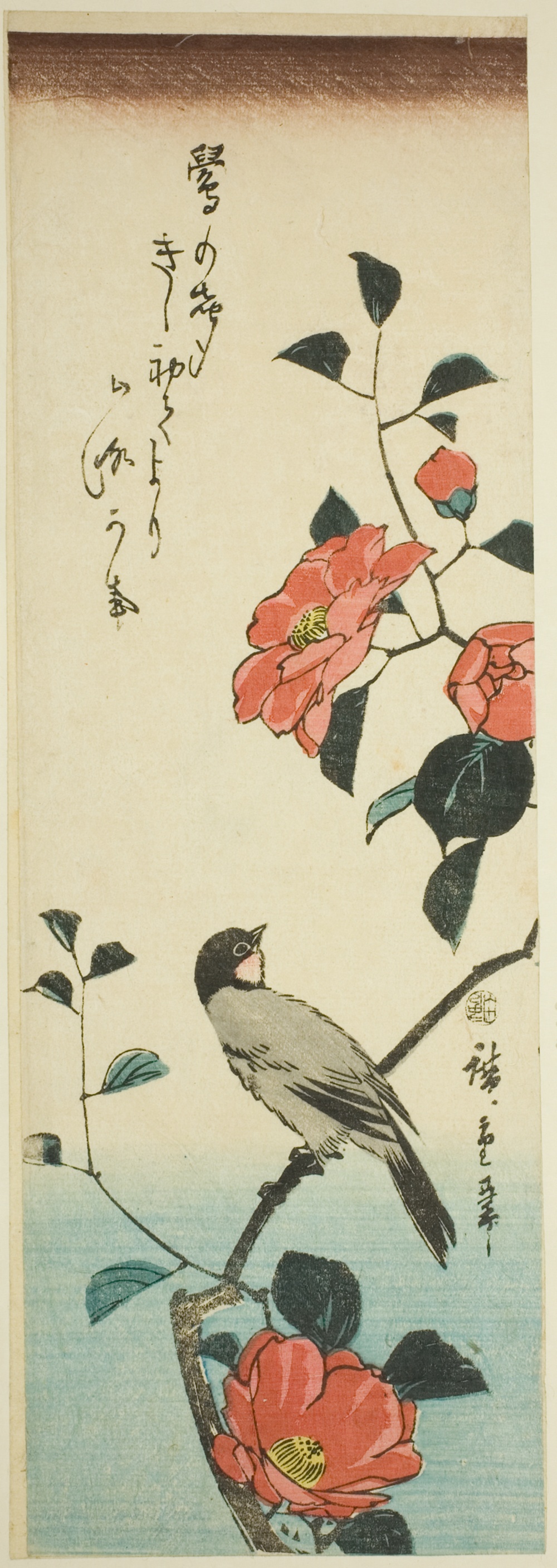 「椿とウグイス」