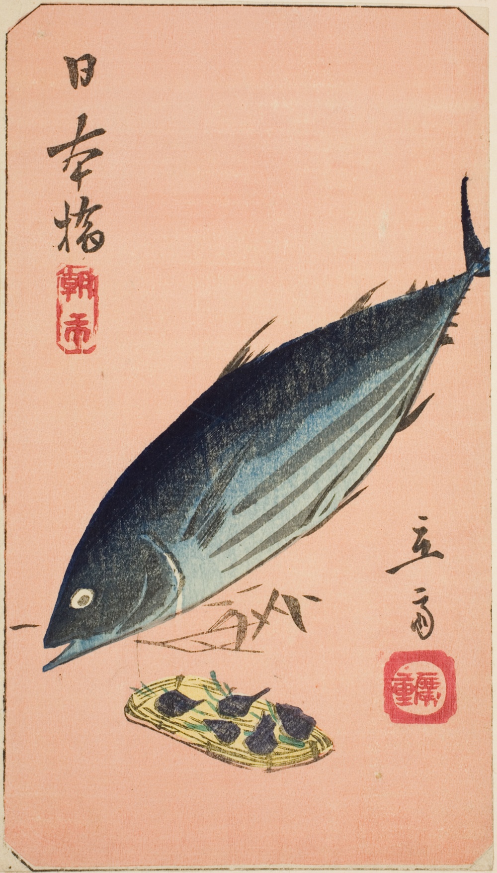 『江戸名所張交ぜ』より「日本橋朝市」