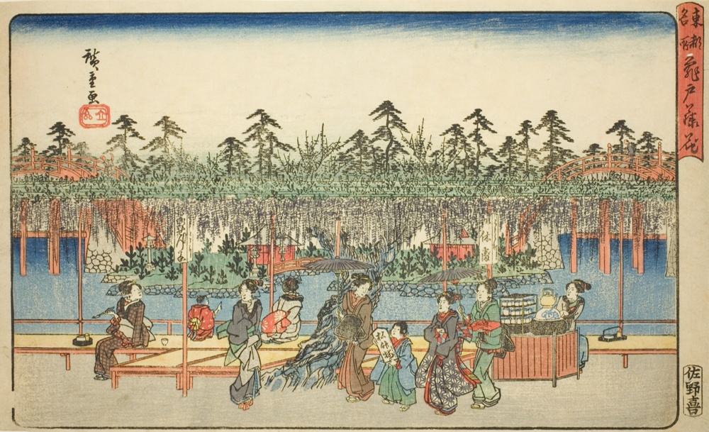 『東都名所』より「亀戸天神藤」