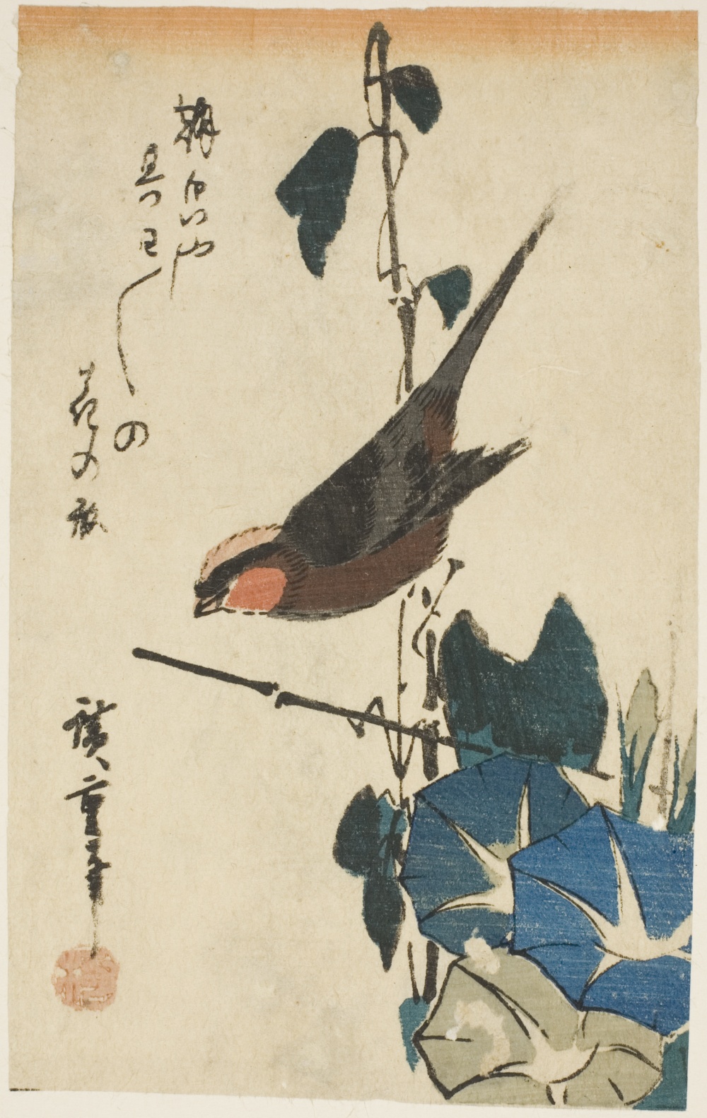 「雀と朝顔」