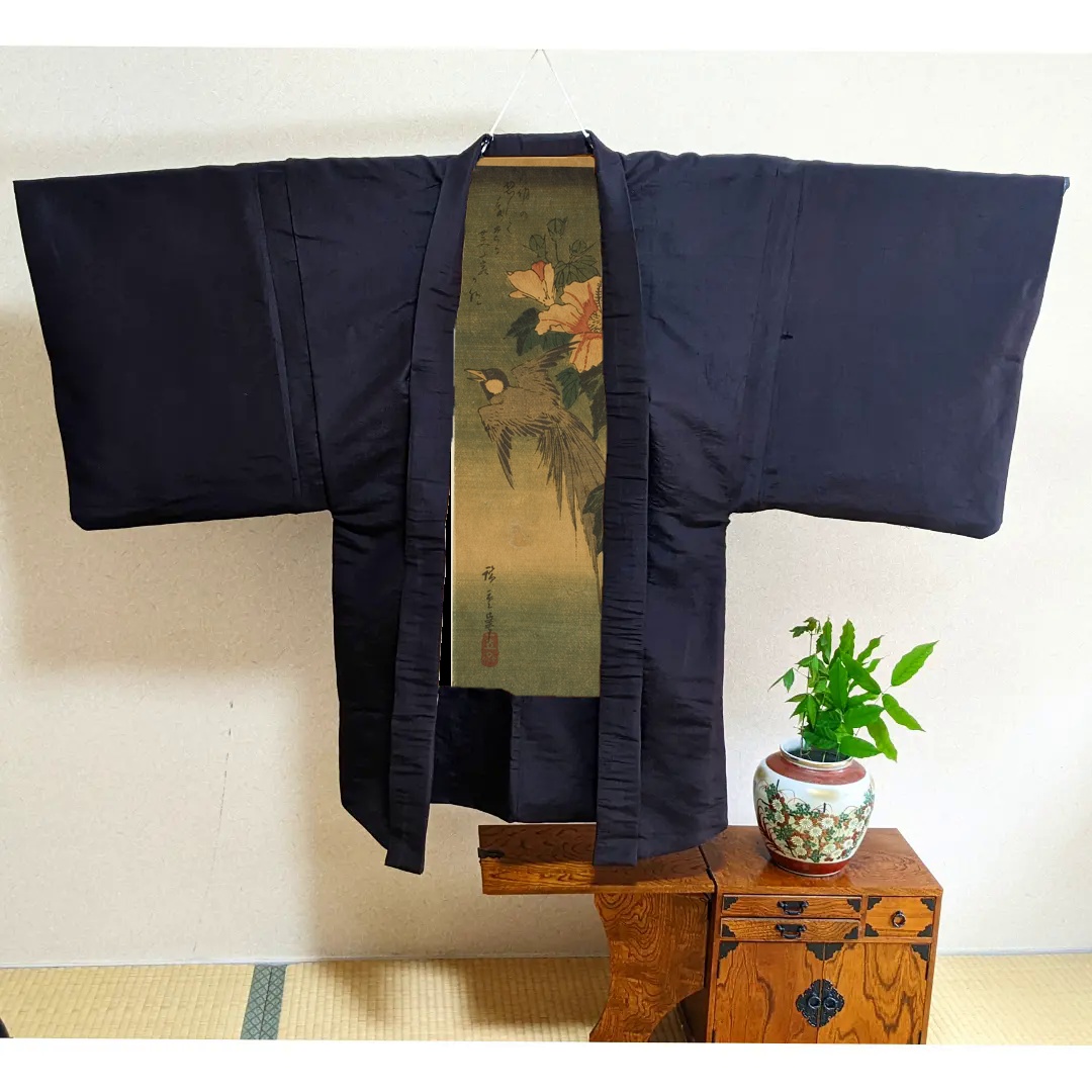 「尾長鳥と芙蓉」