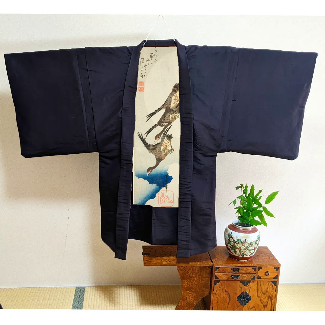 「雁と満月」