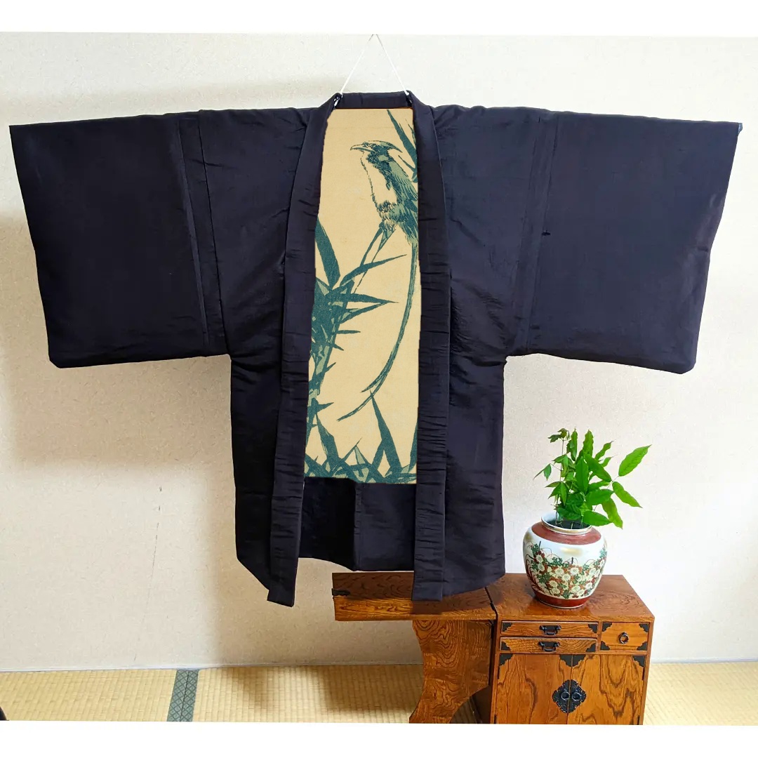 「尾長鳥と竹」