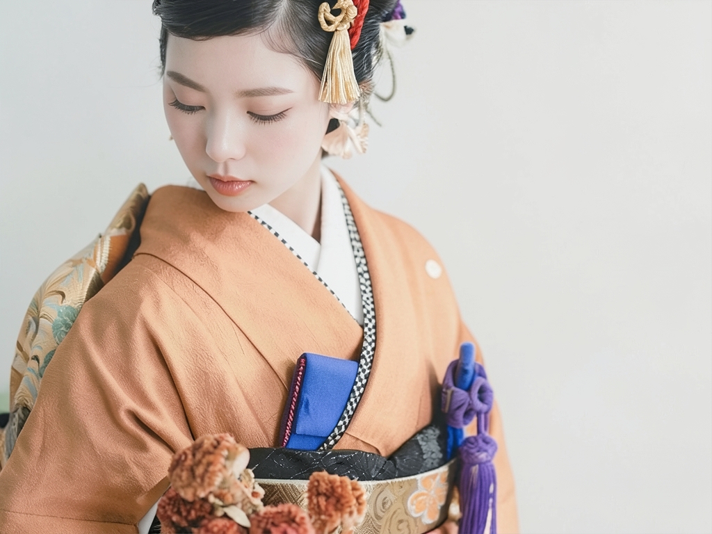 抽象模様織り出し着物