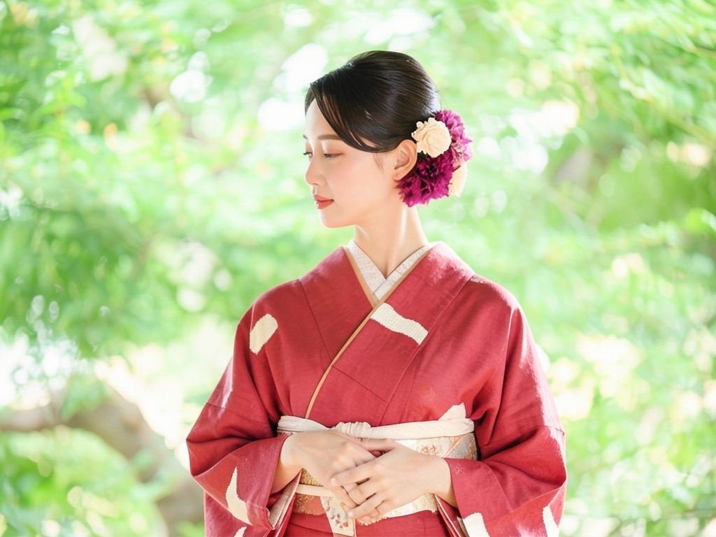 よろけ横段模様織出しお召し単衣着物