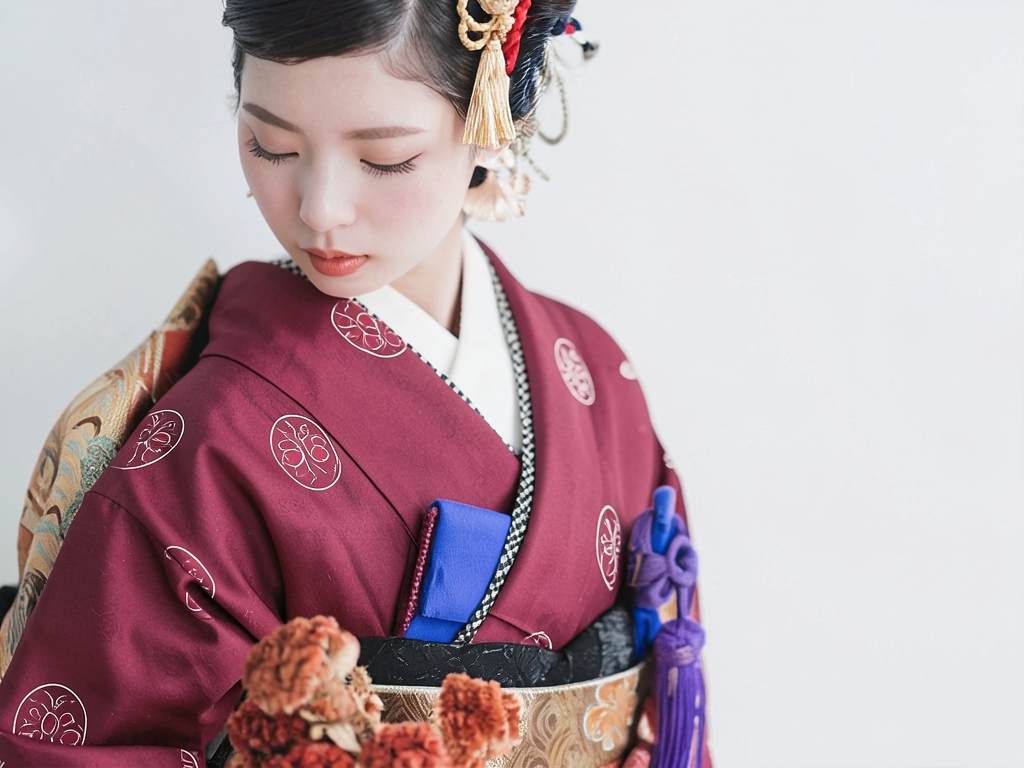 抽象模様織り出しお召着物