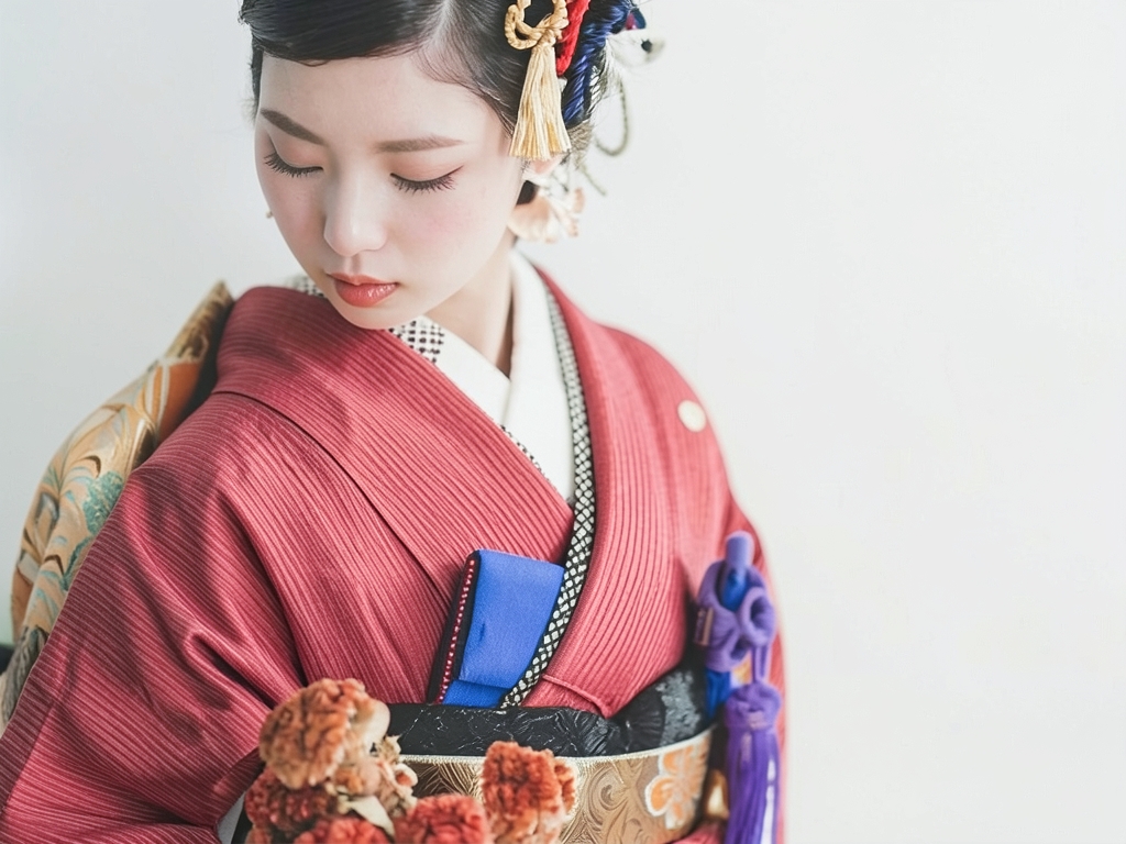 striped kimono (worn)