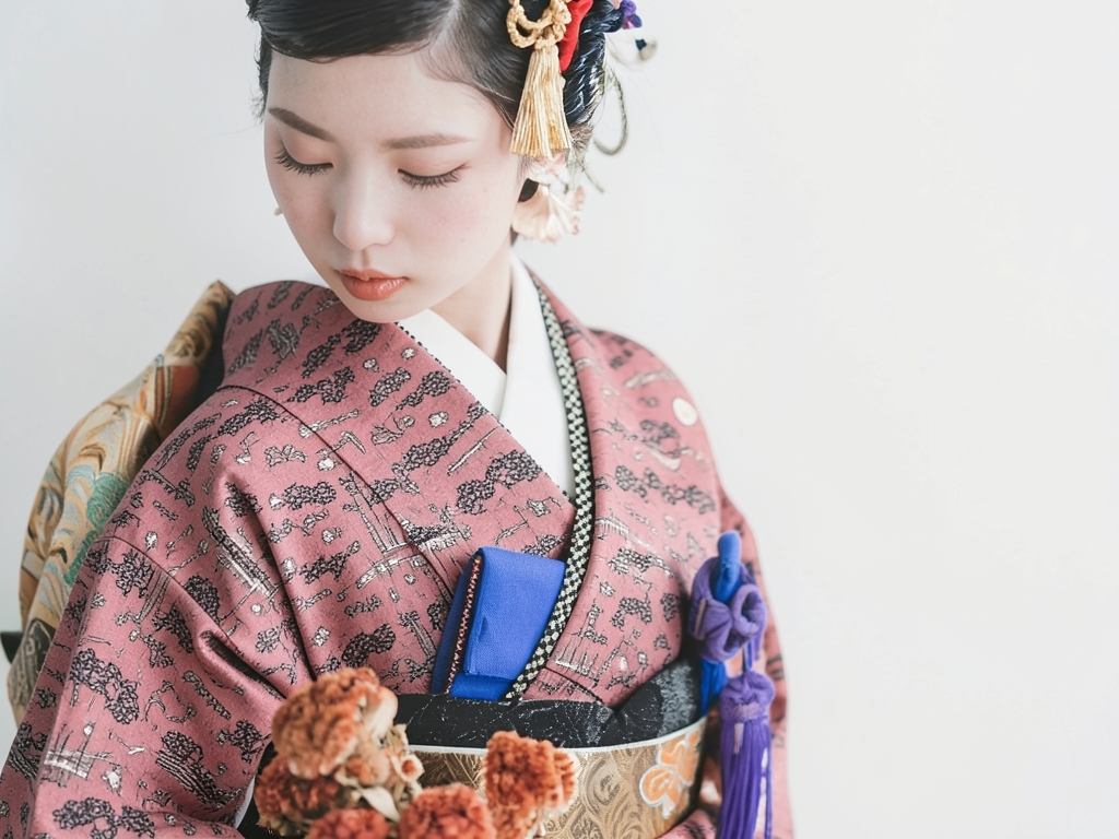 紋錦紗 流水に花・松竹梅模様着物