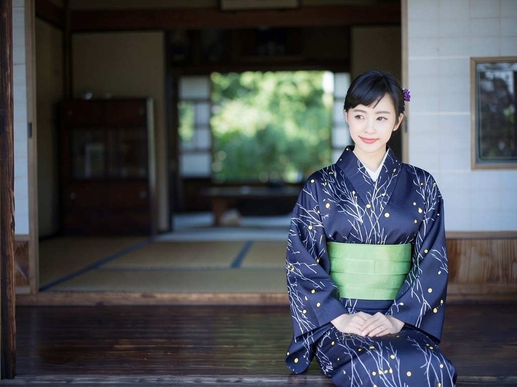 浴衣 生地 耳あり ゆかた 反物 源氏物語 濃紺地・ホタル柄・No.29（女 浴衣）