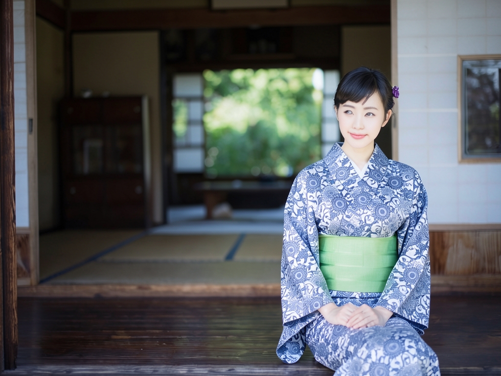 ゆかた 生地 耳有り 浴衣 反物・No.34 白地・菊唐草柄（女 浴衣）