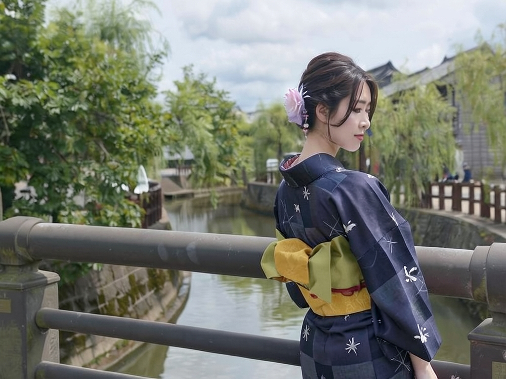 浴衣 生地 耳有りゆかた 反物 No.37濃紺地・ウサギ・市松柄 巾39.5cm（女 浴衣）