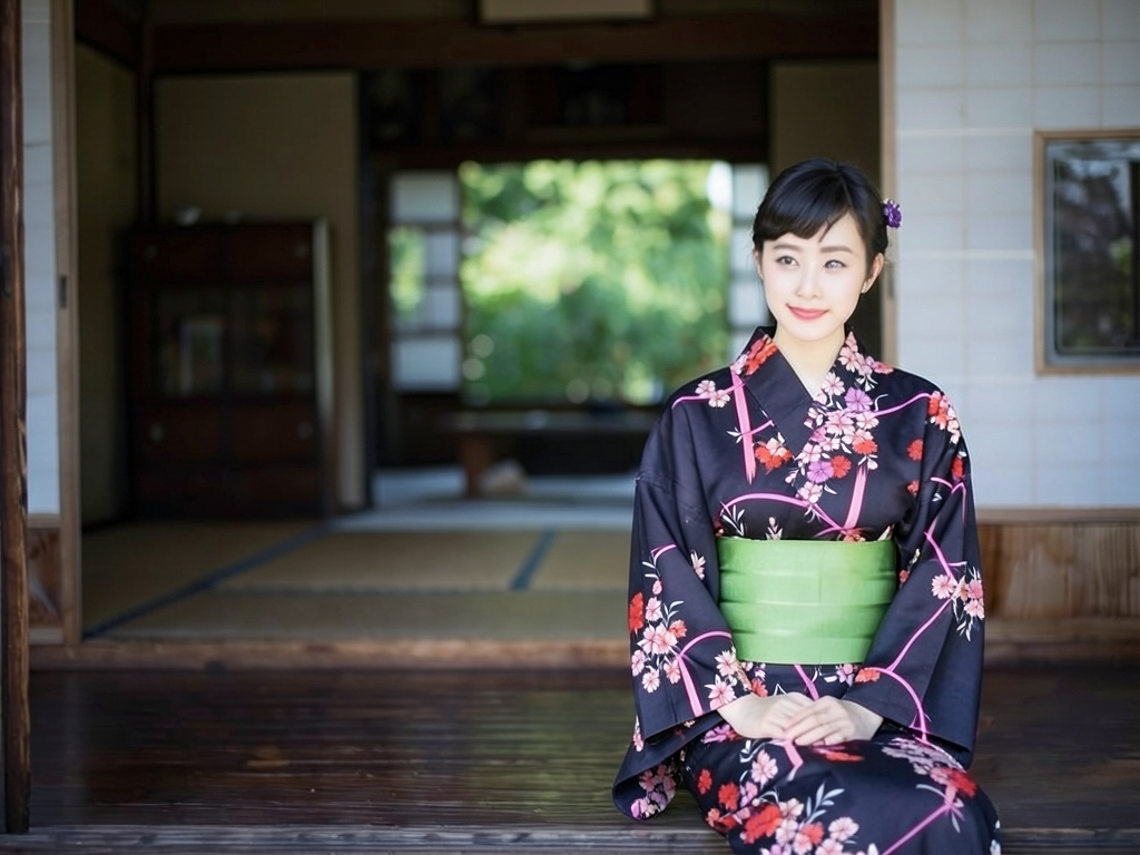教材用 ゆかた 未仕立て品 耳なし(耳がほつれにくい加工済)浴衣反物 生地 No.38 ナデシコ柄・黒地（女 浴衣）