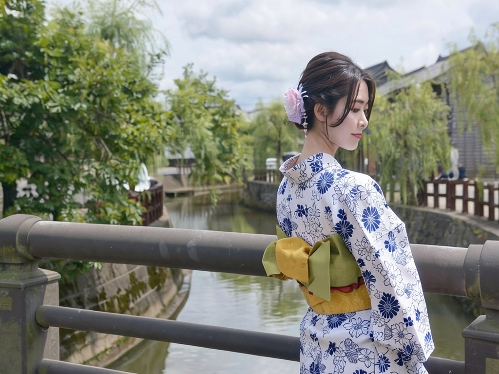 白紺 ゆかた 生地・未仕立て品浴衣 反物 耳有り 白地・テッセン柄・No.41（女 浴衣）