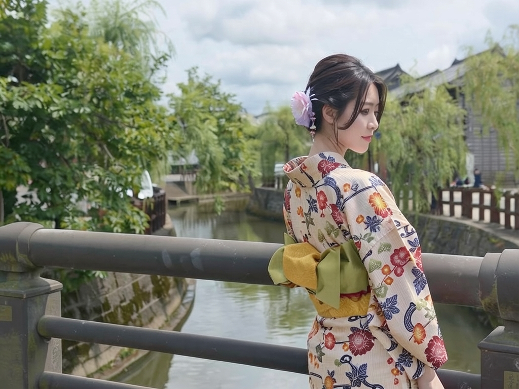 Yukata fabric, with ears, cotton pongee Yukata, cloth, with ears, peony, chrysanthemum pattern, bei… (Female yukata)