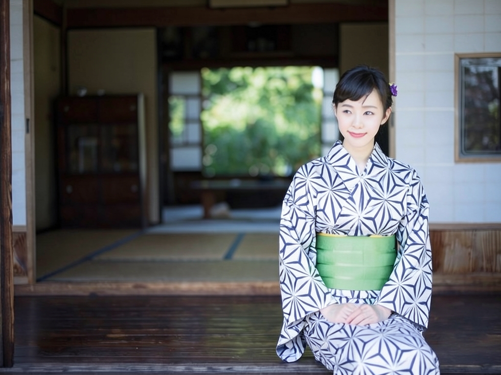 ゆかた 生地 未仕立て品 耳あり浴衣 反物 セール No.53・白地・麻の葉柄（女 浴衣）