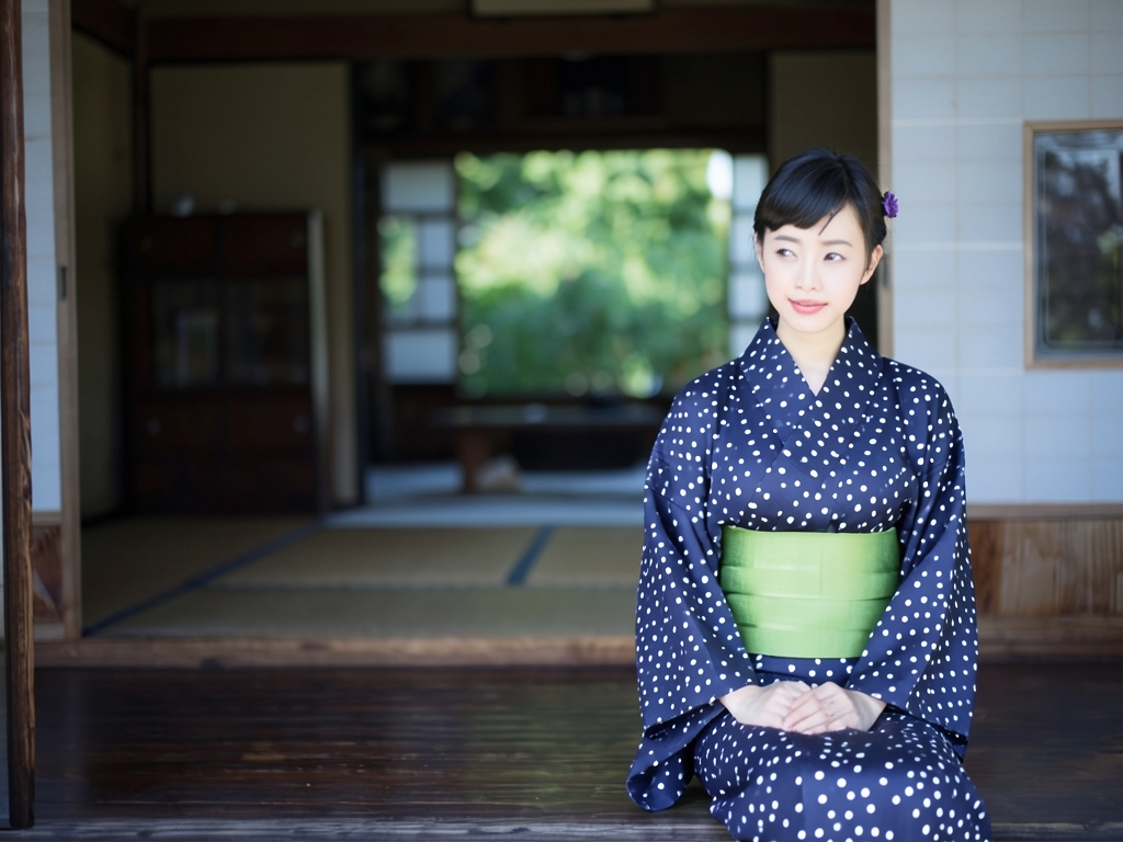 ゆかた 生地 未仕立て品 浴衣 反物 耳有り ドット柄・濃紺地・No.65（女 浴衣）