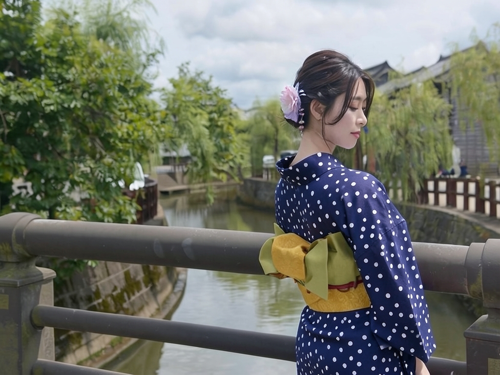 ゆかた 生地 未仕立て品 浴衣 反物 耳有り ドット柄・濃紺地・No.65（女 浴衣）