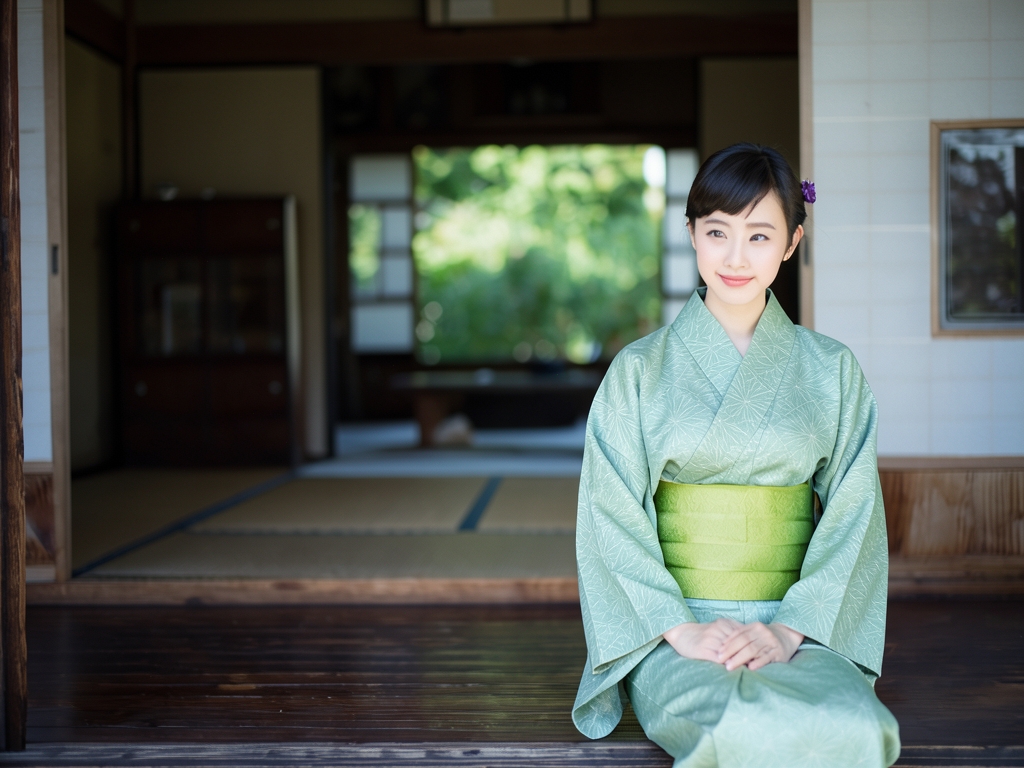 ゆかた生地 クインサイズ 浴衣 反物・美術サロン 菊菱柄・青緑地・No.72（女 浴衣）