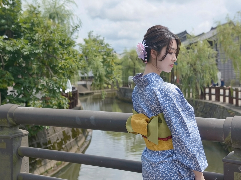 Yukata fabric 100% cotton yukata fabric with ears/No.79 plum/bamboo/pine bark diamond pattern/white… (Female yukata)