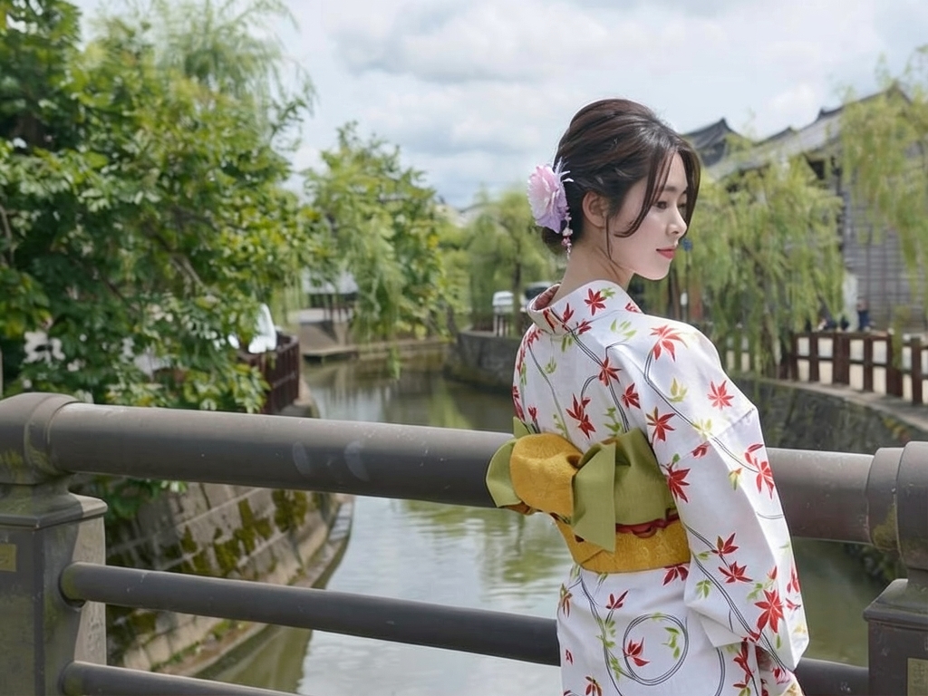 ゆかた 生地 クインサイズ(巾40cm)浴衣 反物・No.85 オフホワイト地・カタクリの花柄（女 浴衣）