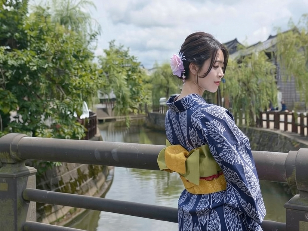 ゆかた 生地 未仕立て品 女物浴衣 反物 レディース 耳あり No.86 キク立涌柄・濃紺地（女 浴衣）