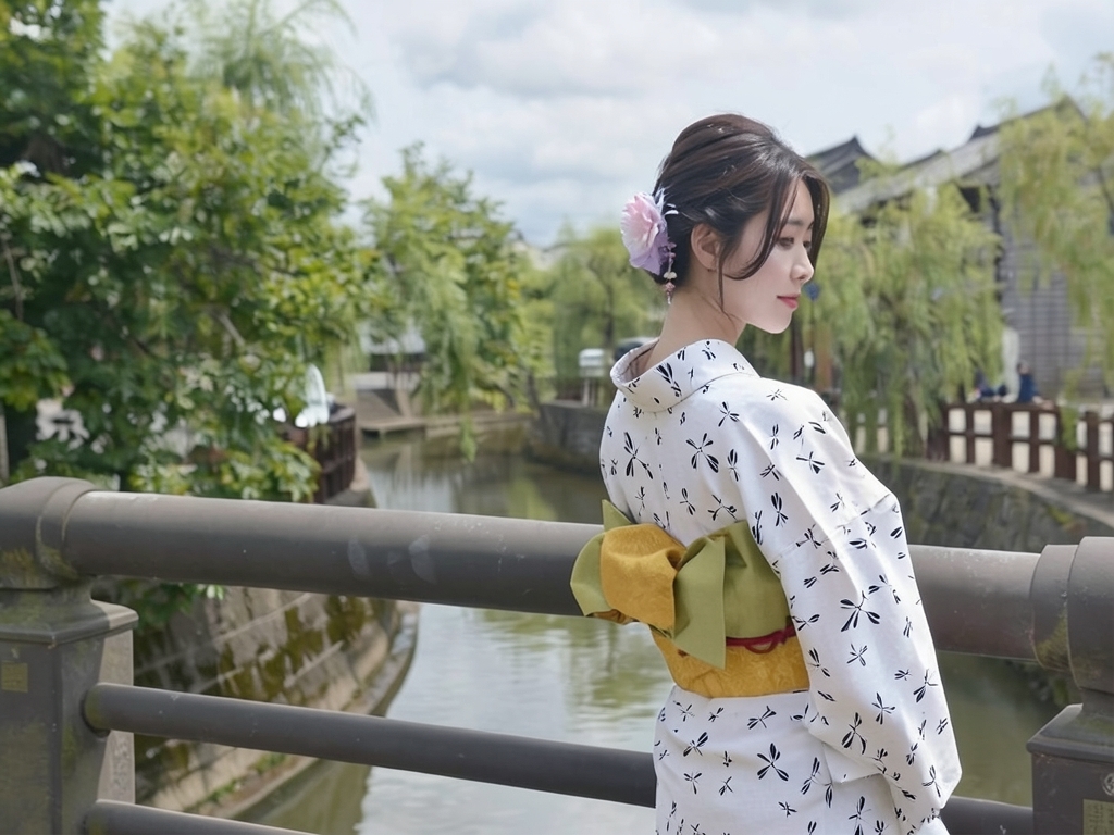 ゆかた 生地 両面染め 浴衣 反物 耳有り 白地・トンボ柄・No.89（女 浴衣）