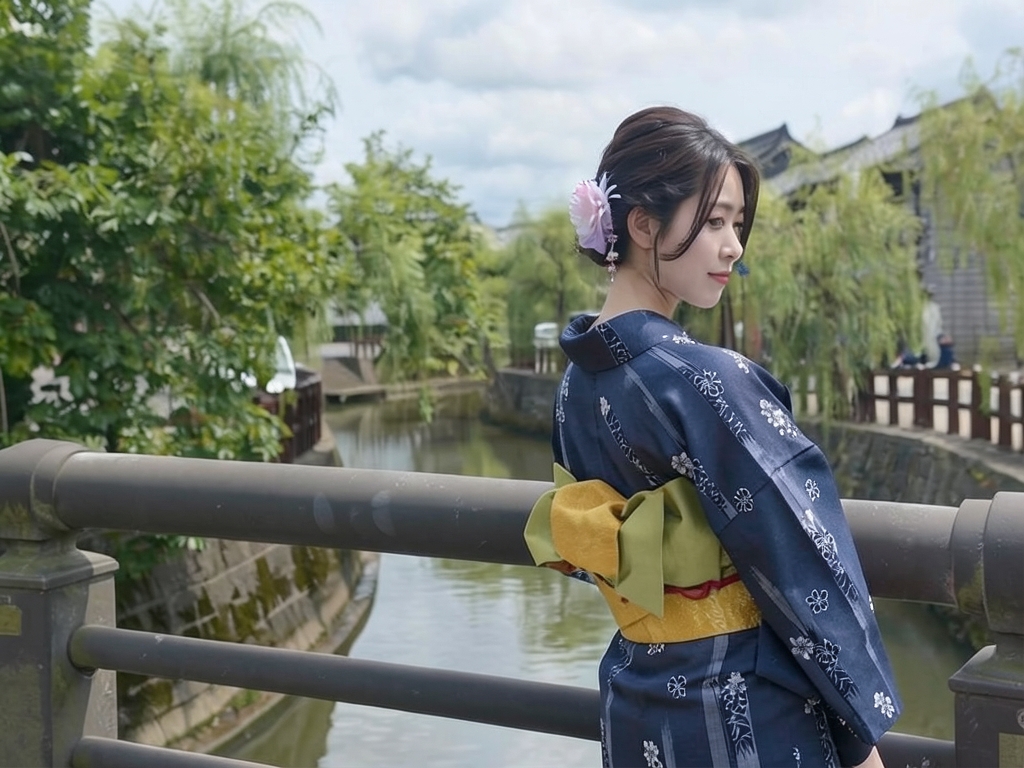 ゆかた生地浴衣 反物 耳あり No.98 サクラ柄・濃紺地（女 浴衣）