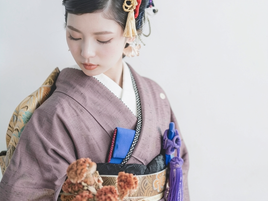綿100％・きもの生地　久留米かすり 反物　 カスリ柄・うす茶地（女 着物）