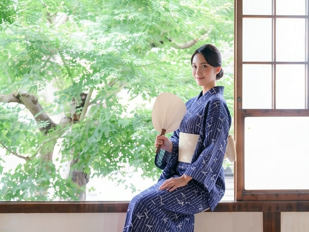 浴衣 生地 片面染めゆかた 反物 耳あり No.108 濃紺地・トンボ柄（女 浴衣）