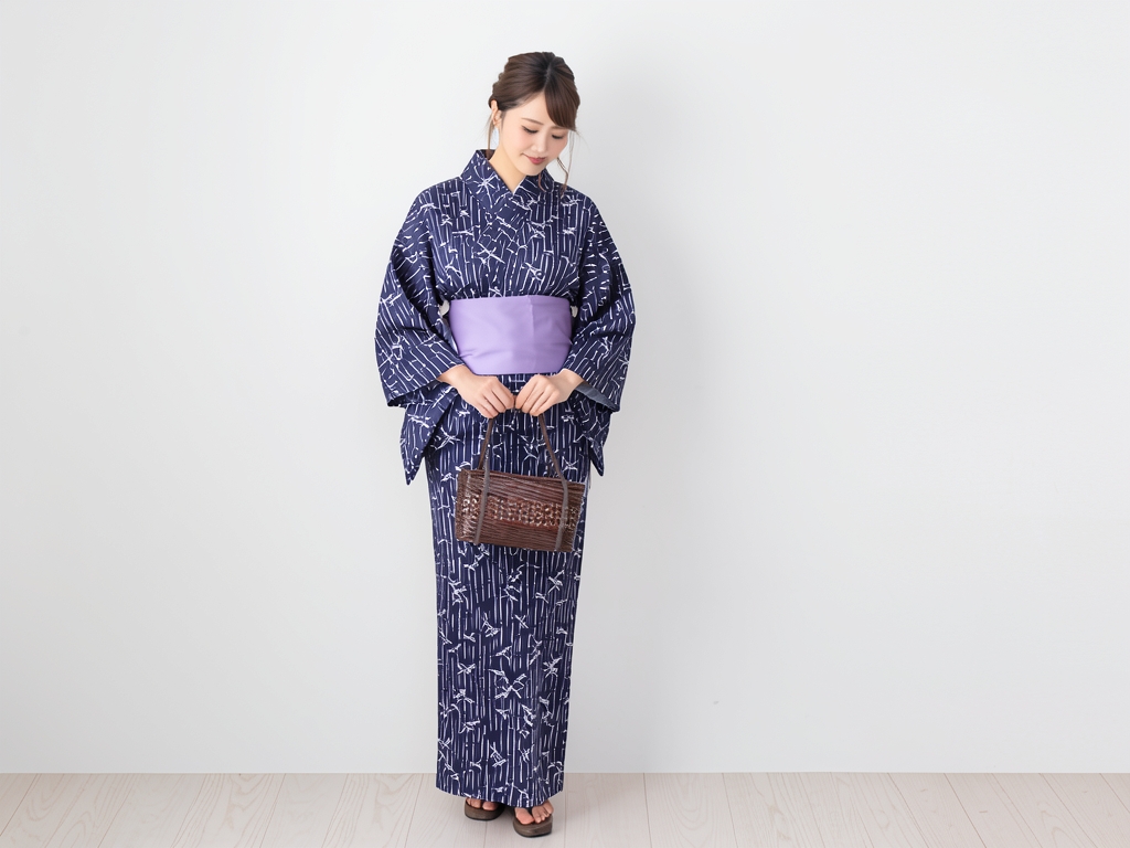 浴衣 生地 片面染めゆかた 反物 耳あり No.108 濃紺地・トンボ柄（女 浴衣）
