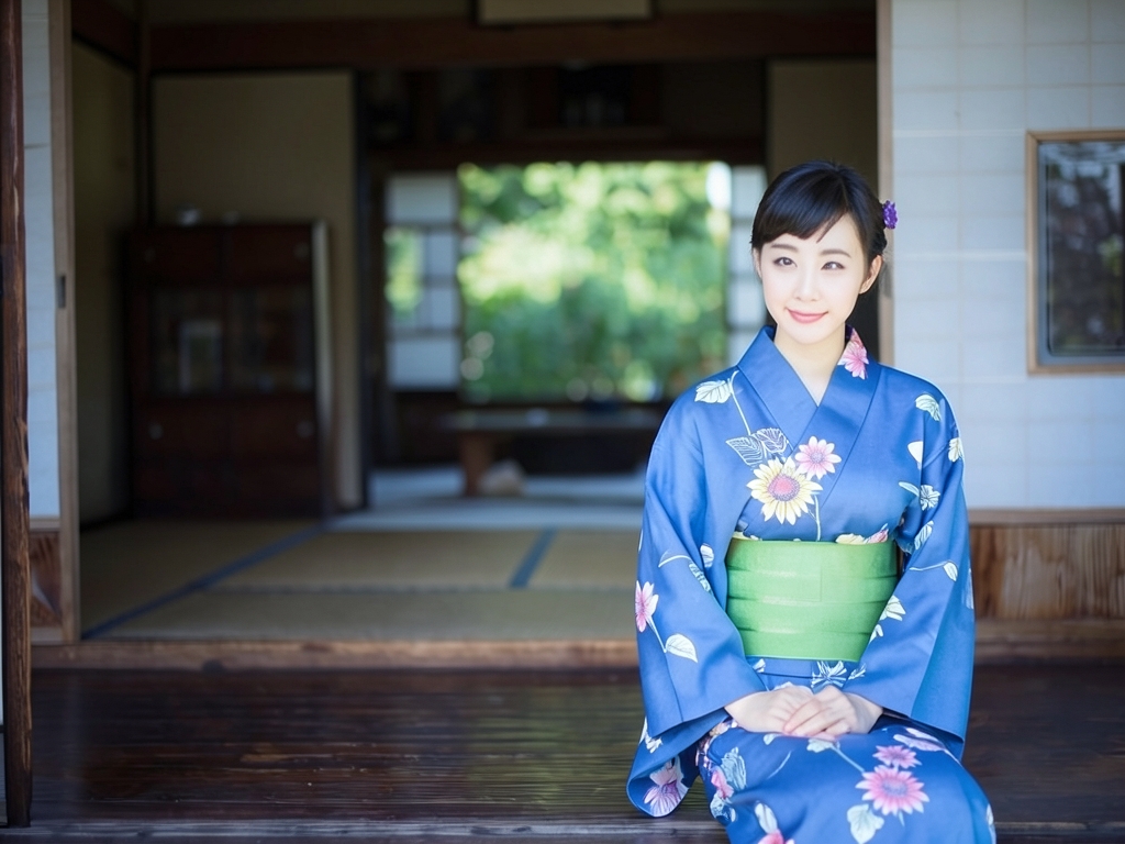 ゆかた 生地 両面染め 耳あり浴衣 反物・No.112 ブルー地・ヒマワリ柄（女 浴衣）