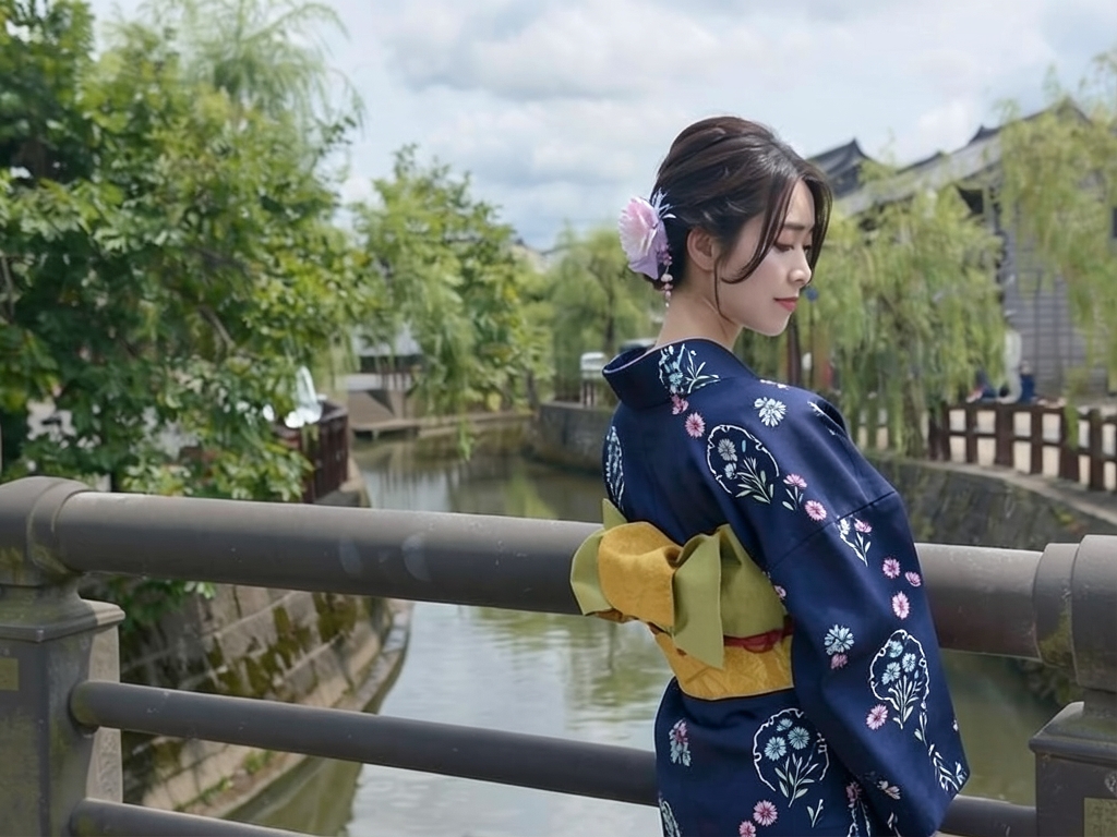 浴衣 生地 両面染めゆかた 反物 耳有り ナデシコ柄・濃紺地・No.121（女 浴衣）