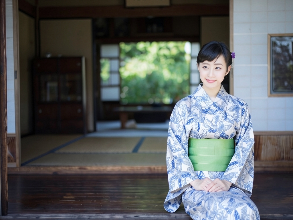 ゆかた 生地 巾41cm(クインサイズ) 浴衣反物 レディース No.126 白地・チョウ柄（女 浴衣）