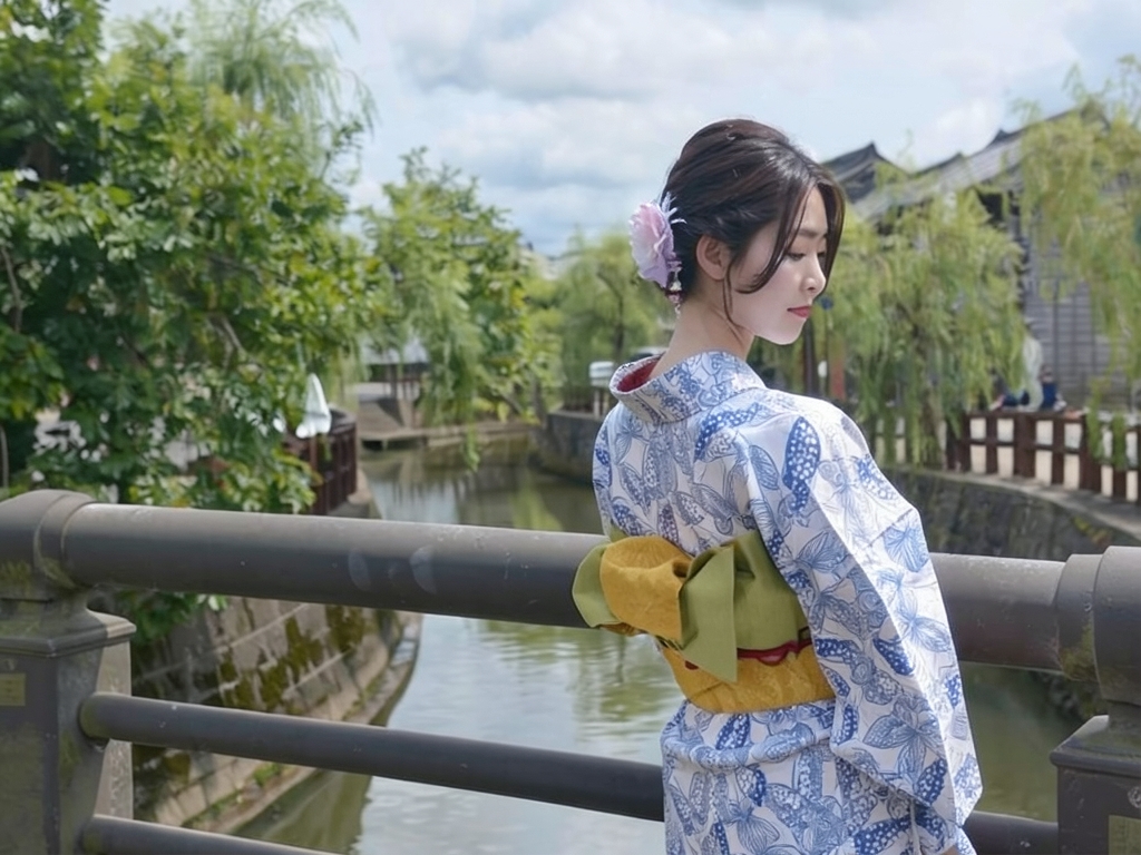 ゆかた 生地 巾41cm(クインサイズ) 浴衣反物 レディース No.126 白地・チョウ柄（女 浴衣）