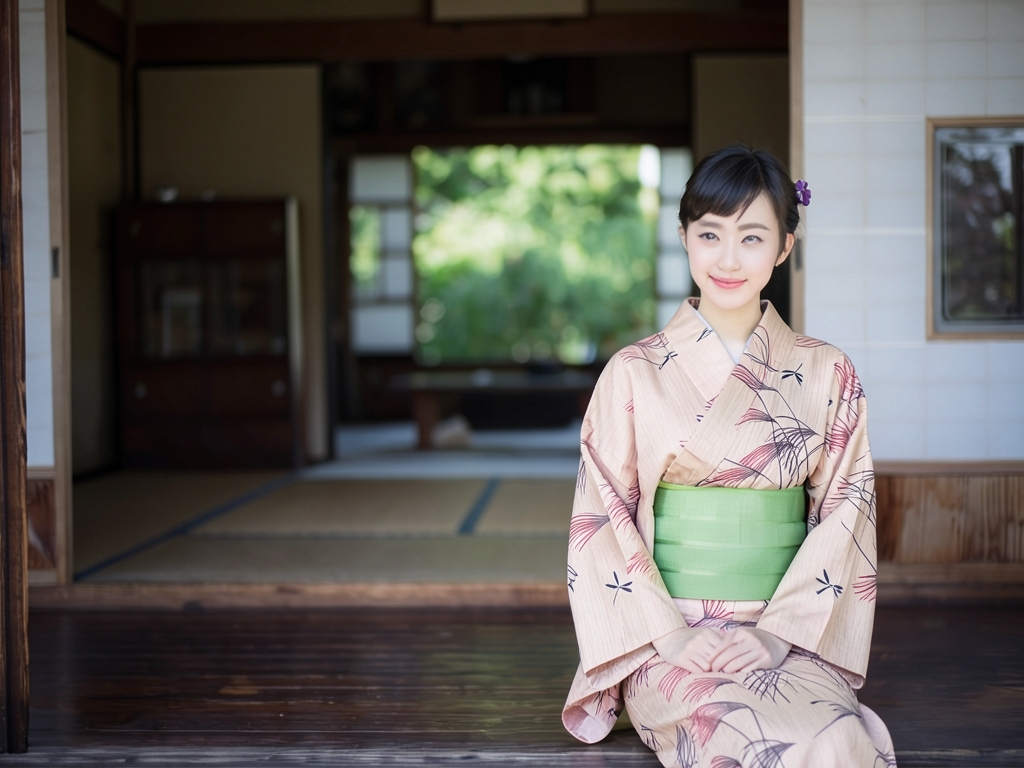 ゆかた 生地 耳あり 両面染め浴衣 反物 源氏物語 No.132 うすベージュ地 トンボ柄（女 浴衣）