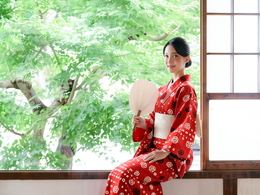 yukata tsumori chisato浴衣 反物 ツモリチサト 赤地・花丸柄・No.134（女 浴衣）