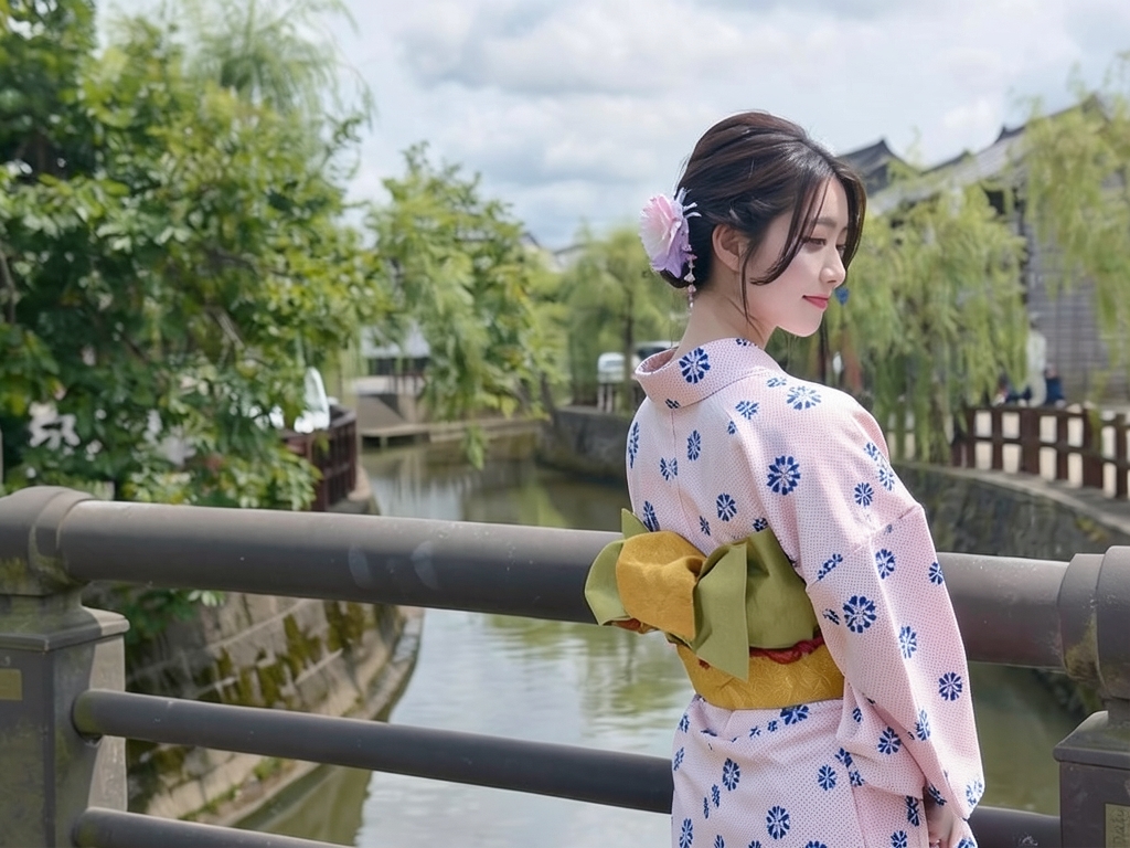 ゆかた 生地 クインサイズ(巾41cm) 女性 浴衣 反物 耳あり No.142オフホワイト地・カスリ柄（女 浴衣）