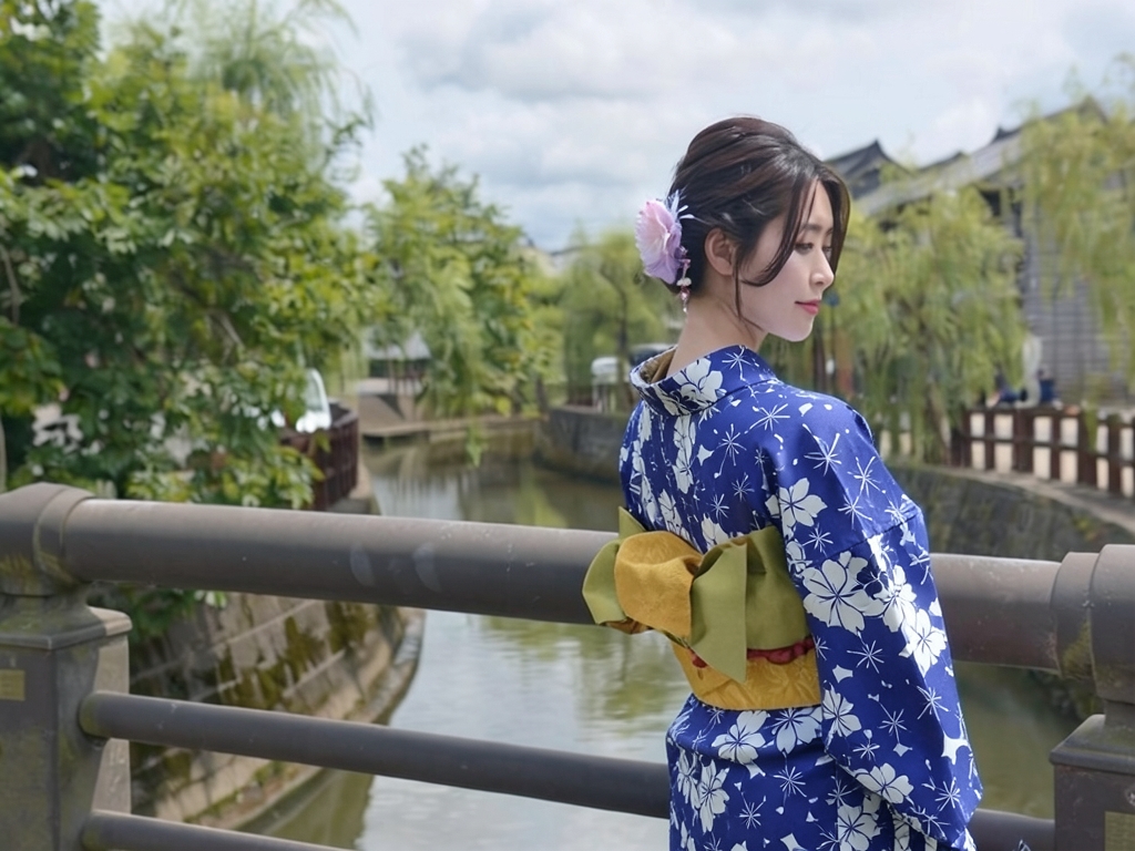 ゆかた 生地 両面染め・耳有り浴衣 反物・クインサイズ (巾40cm) 桜柄・紺地・No.148（女 浴衣）