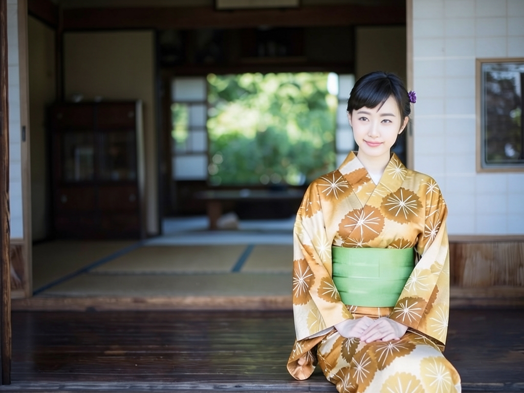 ゆかた 生地 クインサイズ(巾40cm) 浴衣 反物 綿絽 No.151 オフホワイト地・菊柄（女 浴衣）