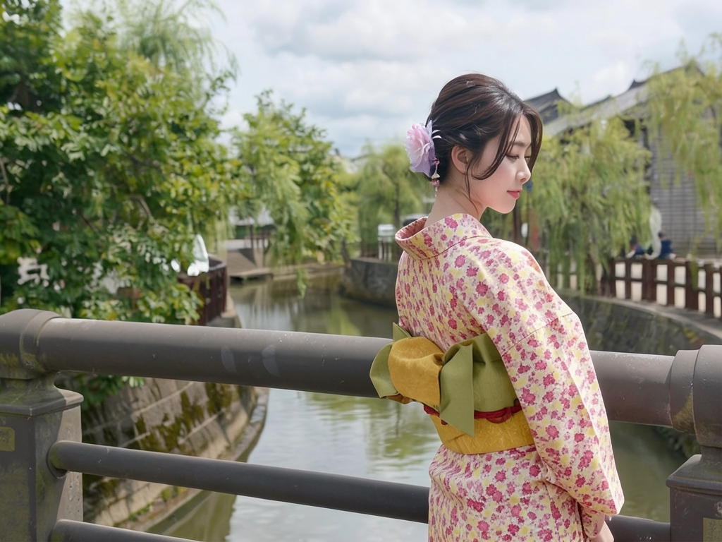 浴衣 生地 耳有り ゆかた 反物 源氏物語・紅型調 テッセン柄・オフホワイト地・No.154（女 浴衣）