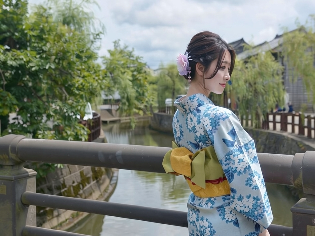 ゆかた 生地 クインサイズ浴衣 反物 きもの道楽 No.167 アジサイ柄・ブルーグレー地（女 浴衣）