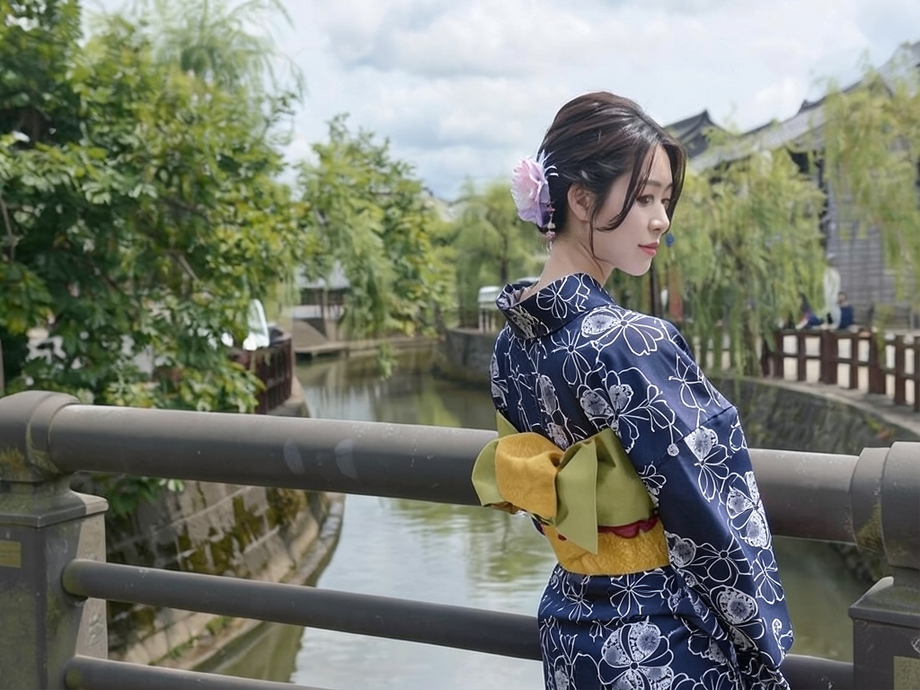 浴衣 生地 耳有り 浜松本染め ゆかた 反物 No.171 キク柄・濃紺地（女 浴衣）