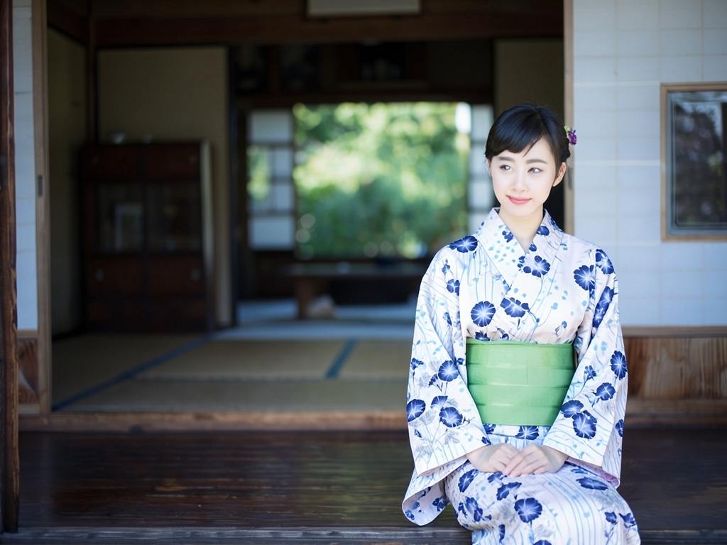浴衣 生地 源氏物語ゆかた反物 No.186 朝顔柄・うすベージュ地