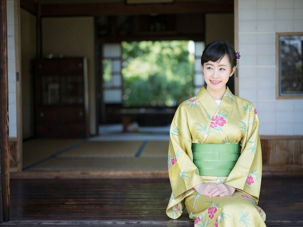 ゆかた 生地 耳有り・両面染め 浴衣 反物 教材 No.188 ツツジ柄・クリーム地