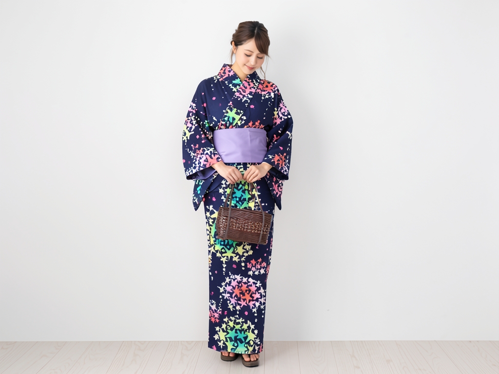 yukata tsumori chisato浴衣 反物 ツモリチサト 濃紺地・花火柄・No.191（女 浴衣）